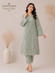 Pearl Embellished Net Shirt Unstitched