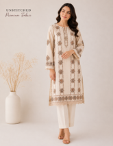 Premium Embroidered Unstitched Lawn Fabric (Shirt Only)
