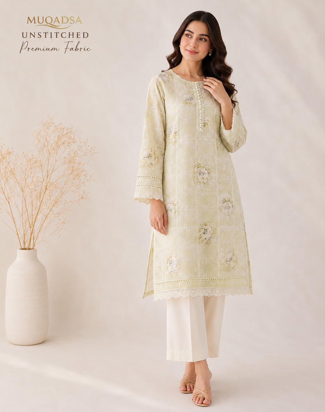Premium Embroidered Unstitched Lawn Fabric (Shirt Only)